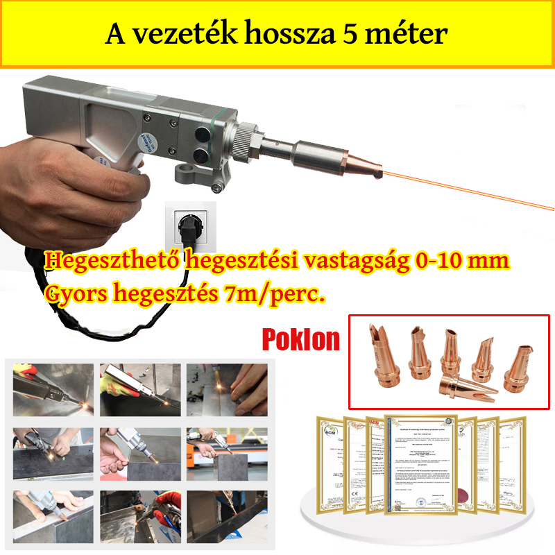 4000 W-os többcélú lézerhegesztő (arany/ezüst/réz/vas/alumínium/rozsdamentes acél hegesztése) 0-7 mm vastagságú hegesztéshez (hegesztés/vágás egyben)